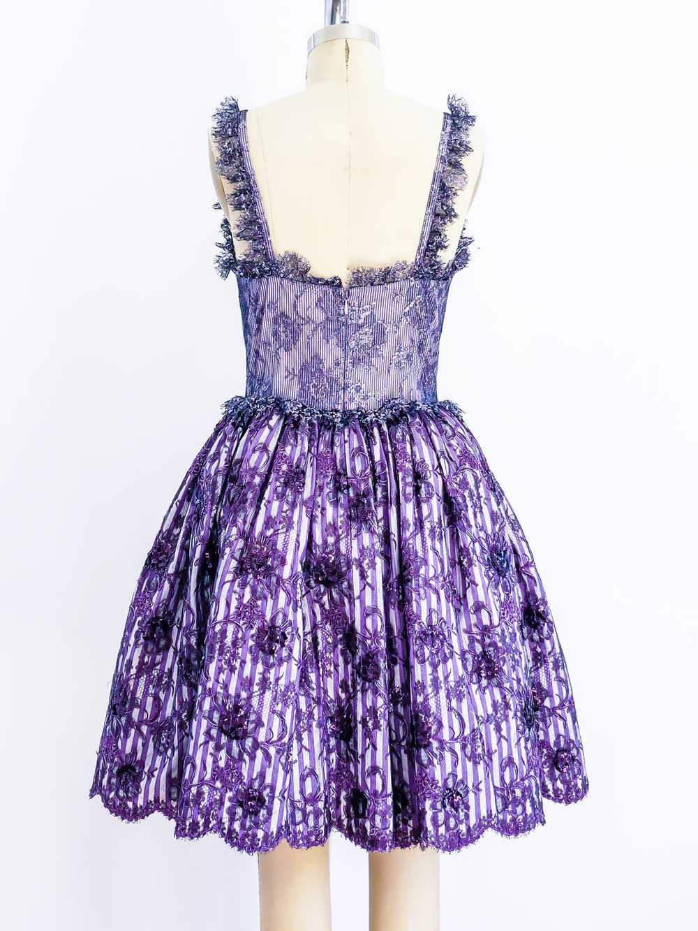 Geoffrey Beene Purple Lace Cocktail Dress - image 3