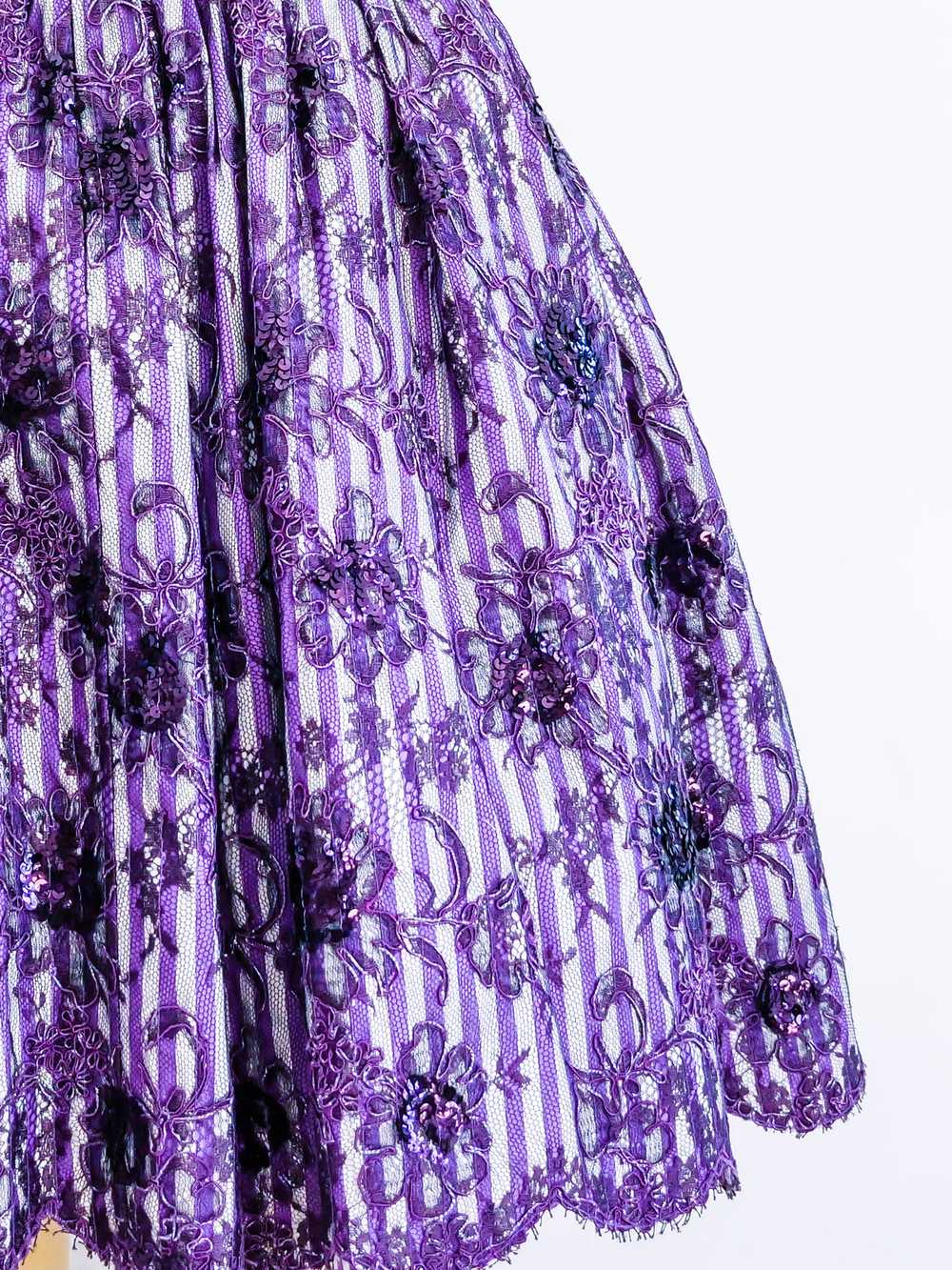 Geoffrey Beene Purple Lace Cocktail Dress - image 4
