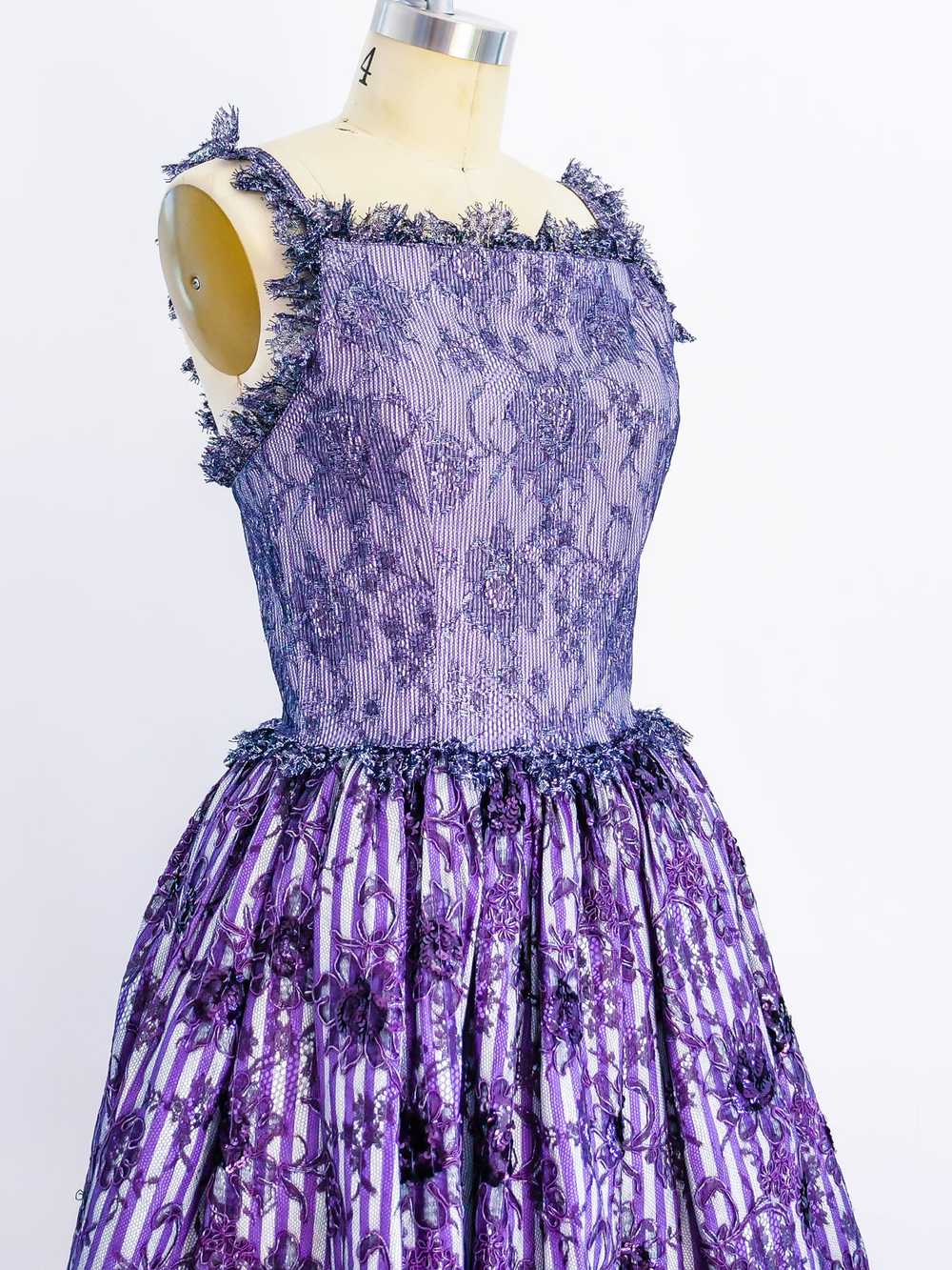 Geoffrey Beene Purple Lace Cocktail Dress - image 5