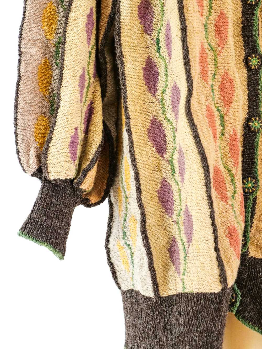 Leaf Motif Hand Knit Jacket - image 6