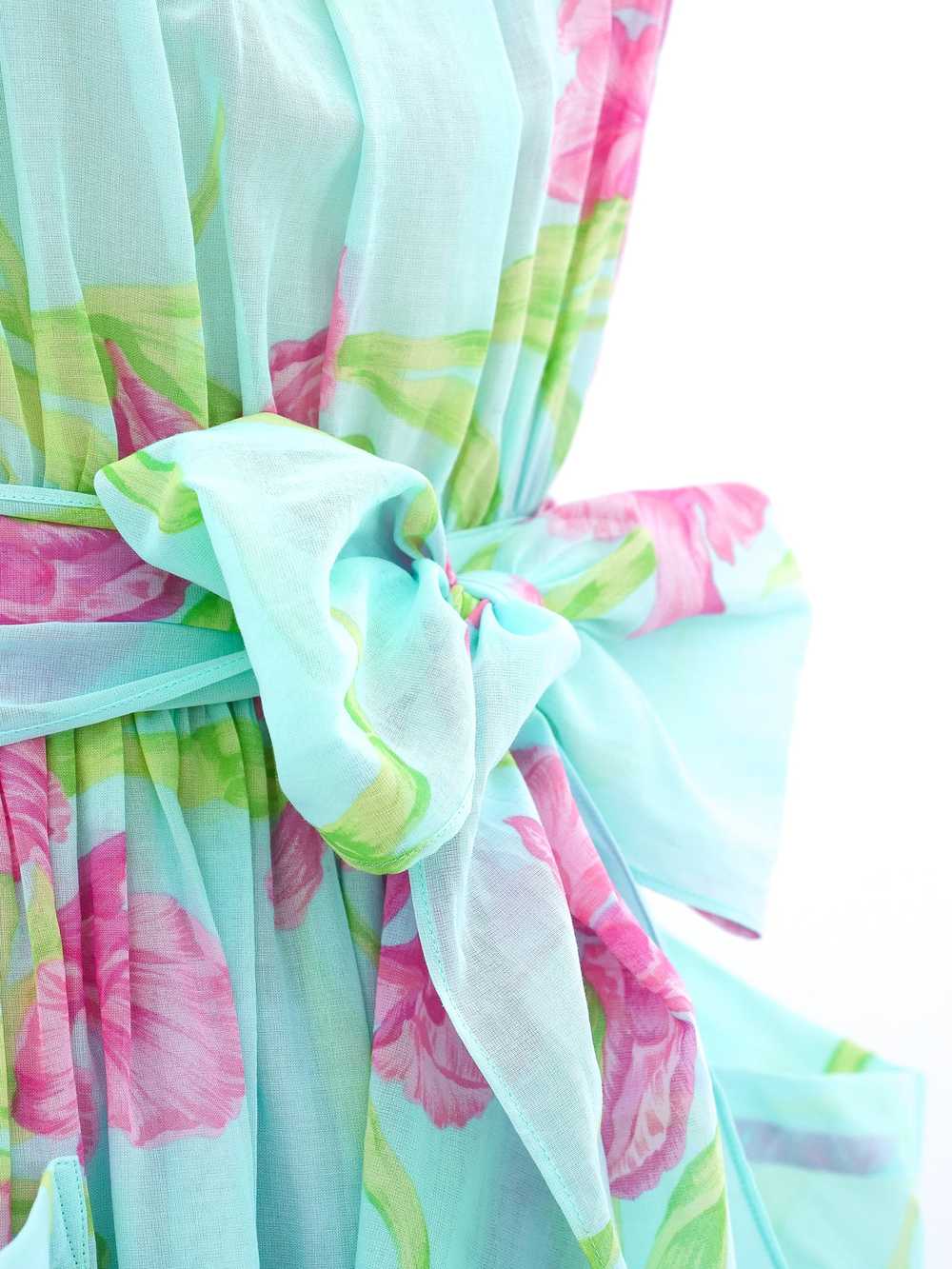 Thierry Mugler Floral Cotton Gauze Ruffle Dress - image 5