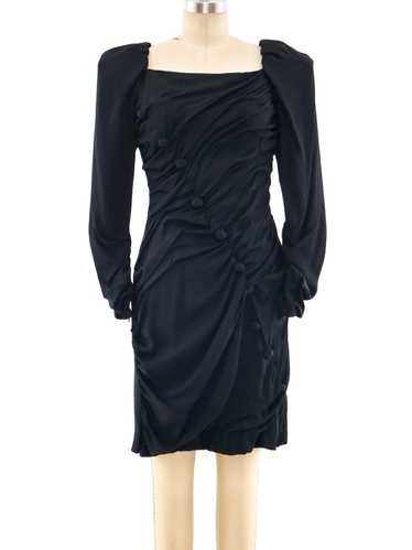 Arnold Scaasi Ruched Crepe Dress