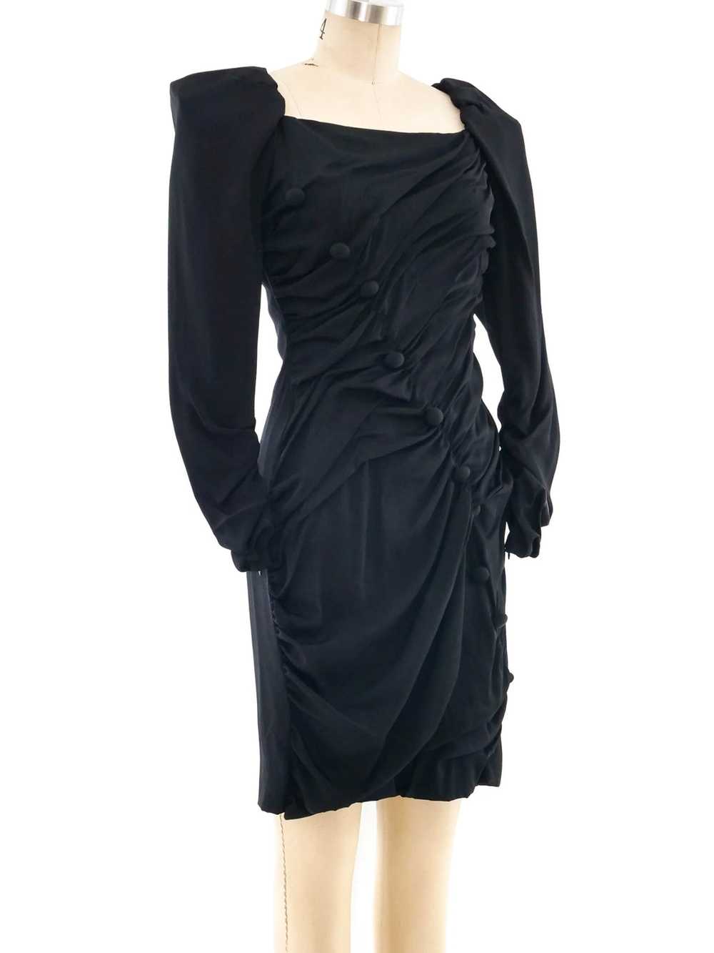 Arnold Scaasi Ruched Crepe Dress - image 2