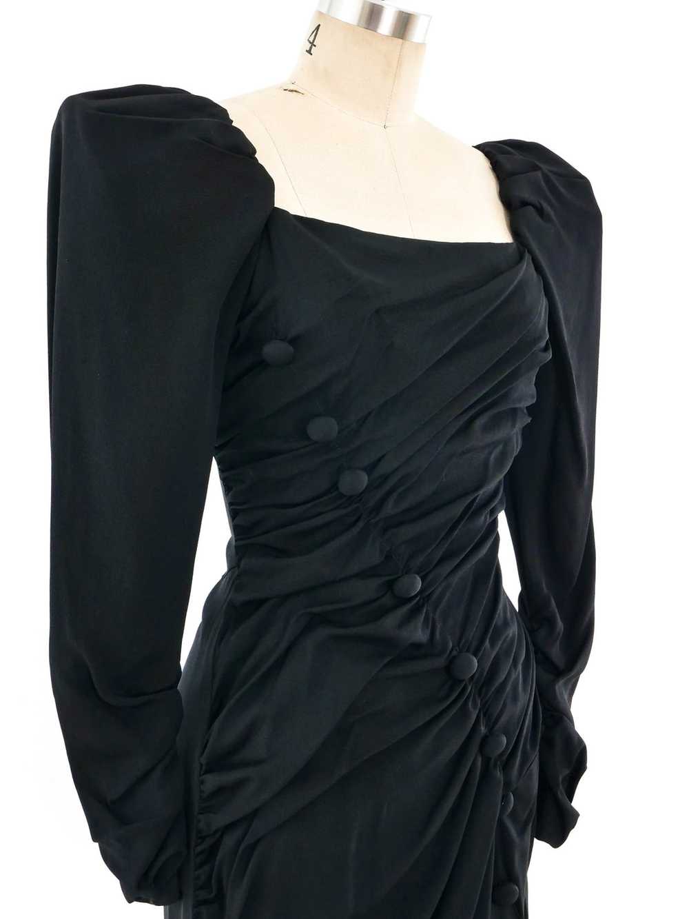 Arnold Scaasi Ruched Crepe Dress - image 3