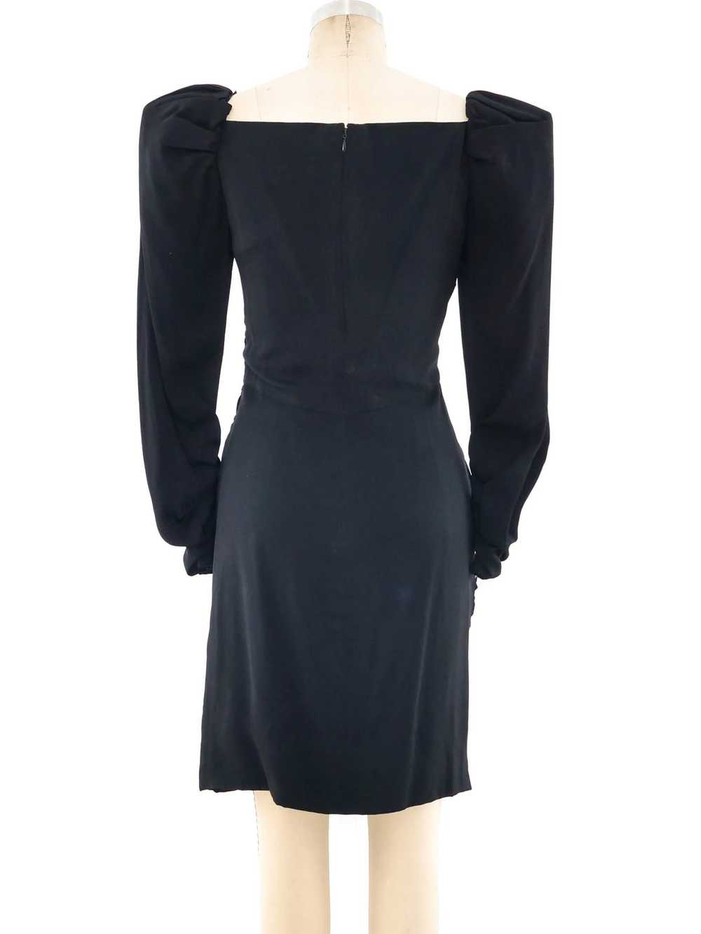 Arnold Scaasi Ruched Crepe Dress - image 4