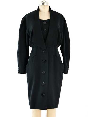 Tailored Black Coat Dress