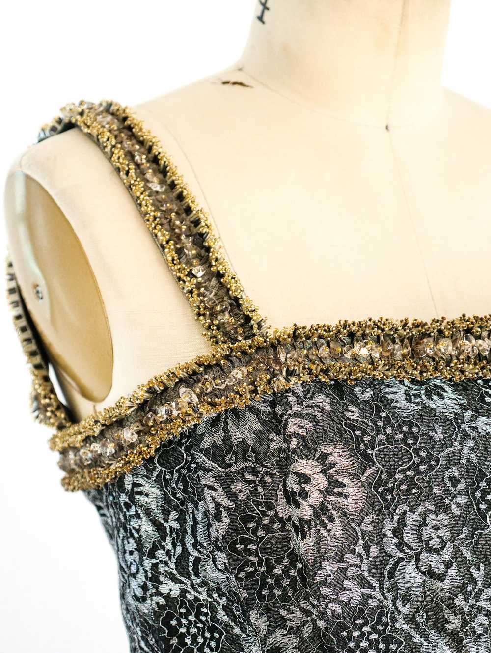 Mary McFadden Embellished Metallic Dress - image 4