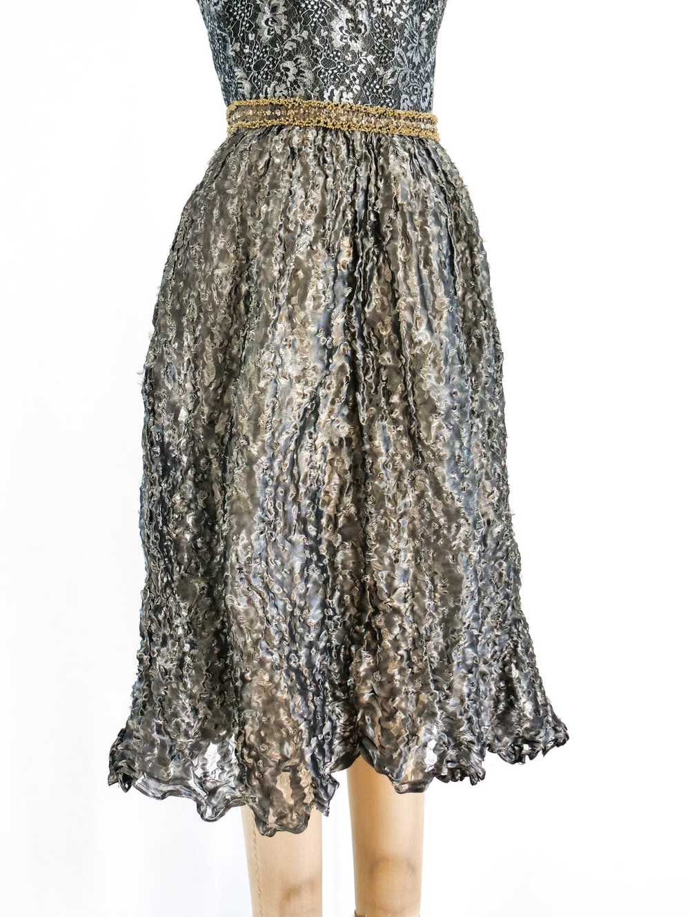 Mary McFadden Embellished Metallic Dress - image 5