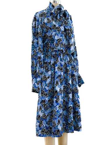 Yves Saint Laurent Blue Palm Dress