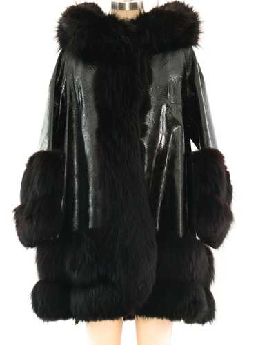 Giorgio Sant'Angelo Fur Trimmed Patent Leather Swi