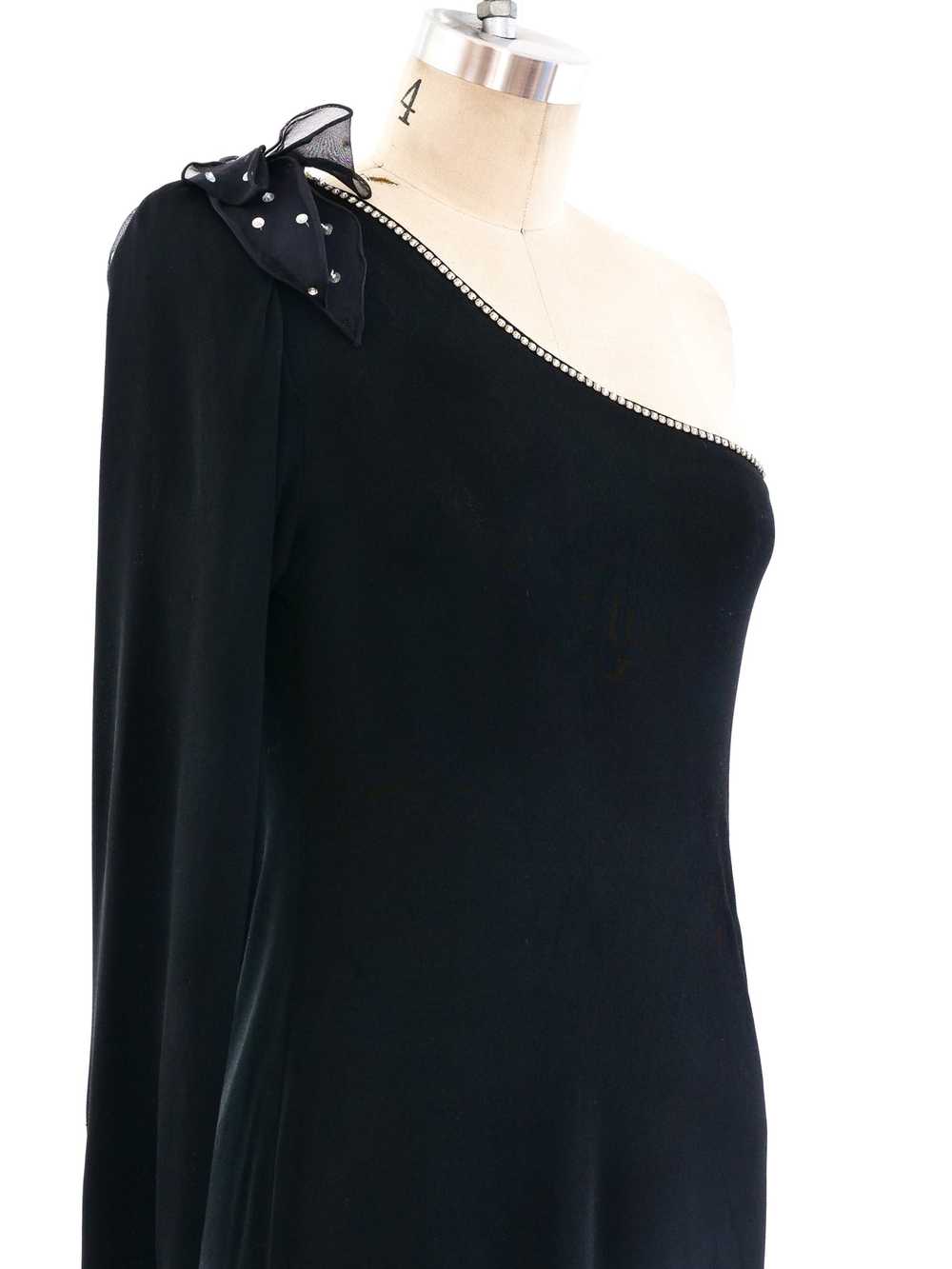 Embellished One Shoulder Jersey Gown - image 4