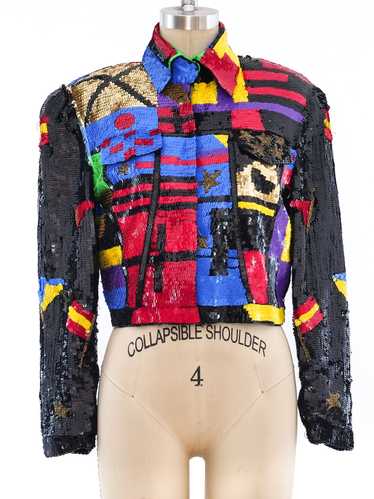 Sequin Embellished Cropped Jacket