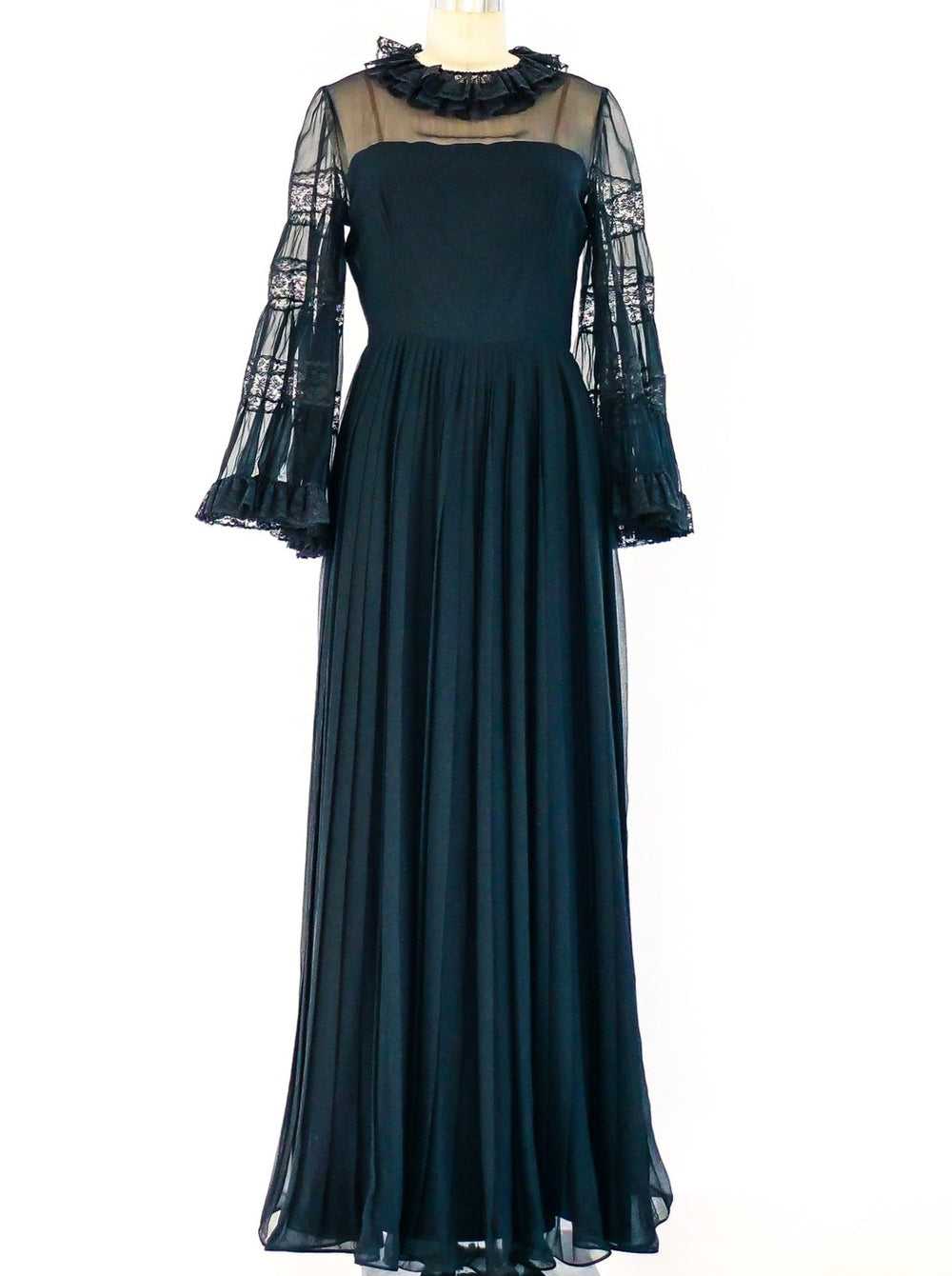 Elizabeth Arden Black Chiffon Gown - image 1