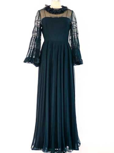Elizabeth Arden Black Chiffon Gown