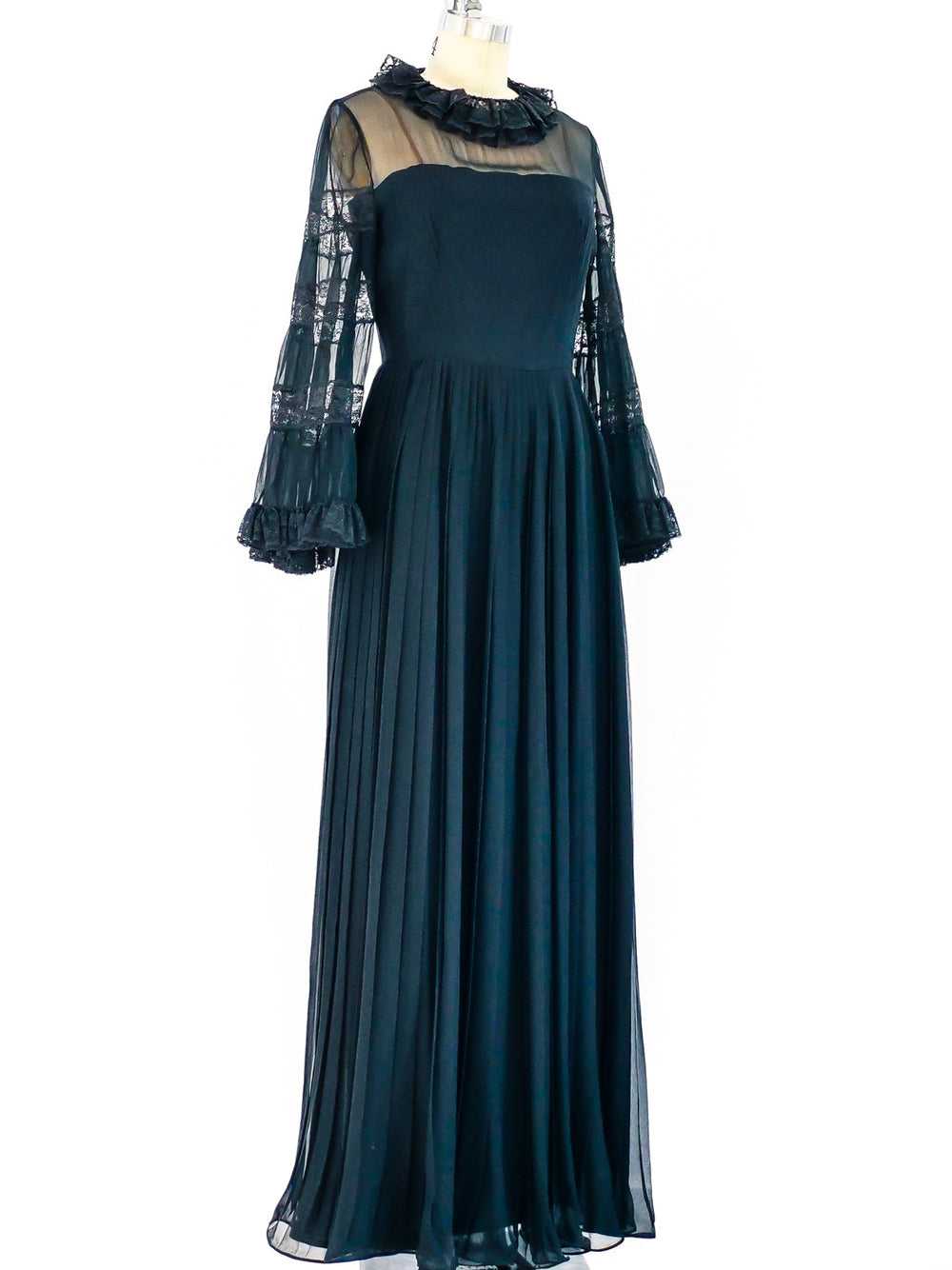 Elizabeth Arden Black Chiffon Gown - image 2