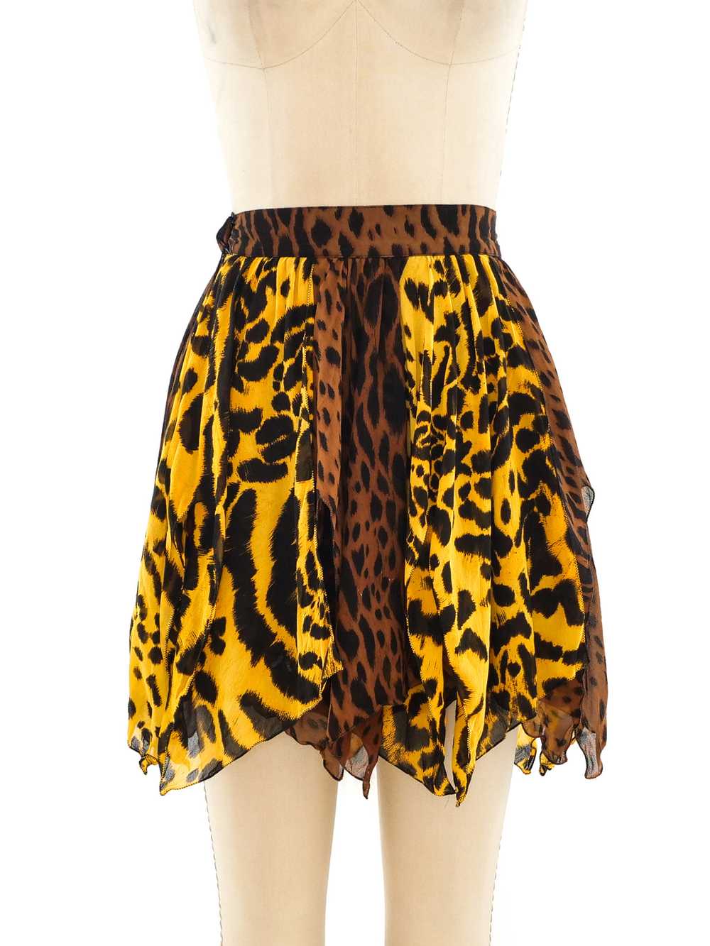 Gianni Versace Animal Printed Silk Skirt - image 1
