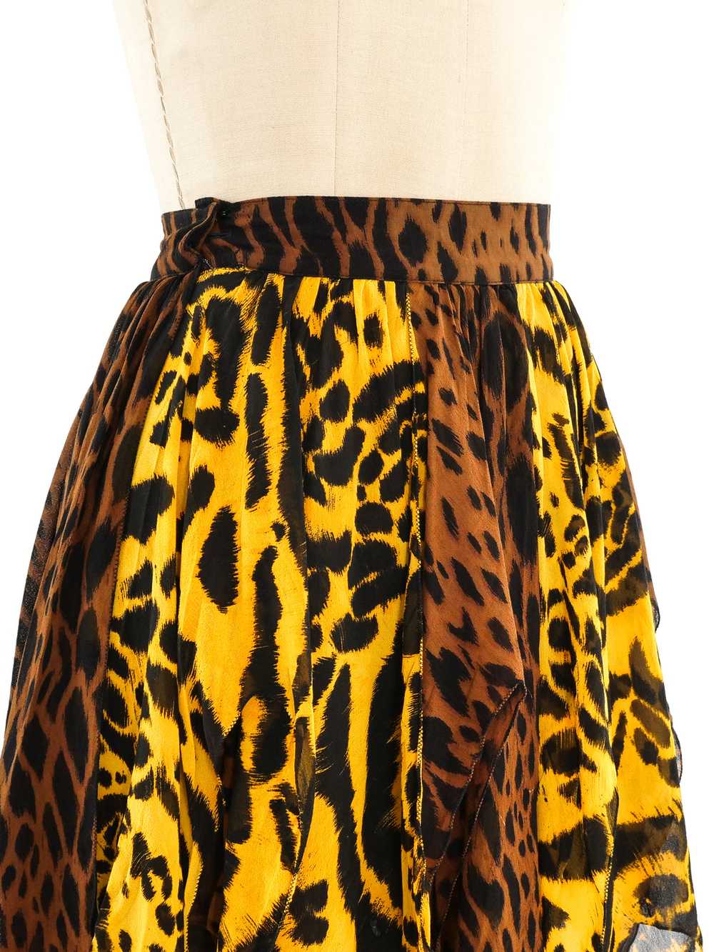 Gianni Versace Animal Printed Silk Skirt - image 4