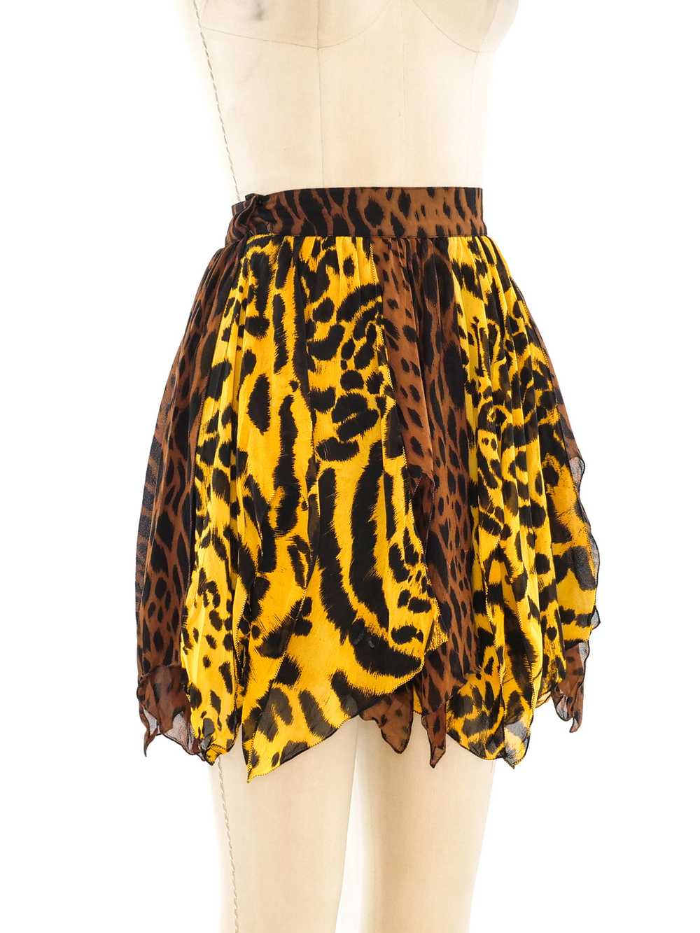 Gianni Versace Animal Printed Silk Skirt - image 5