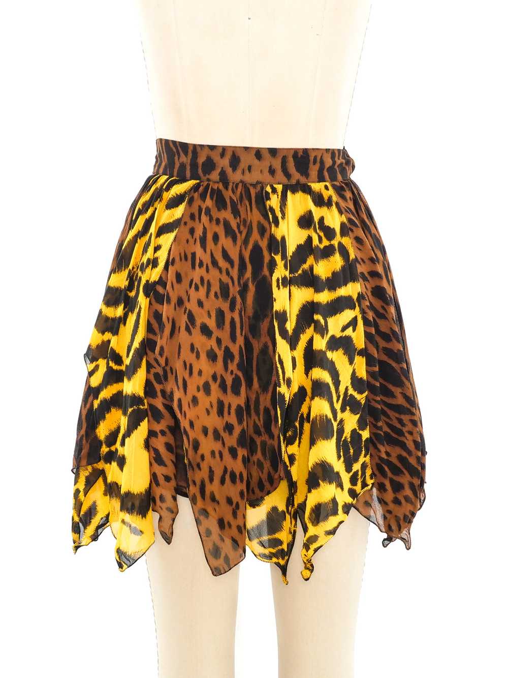 Gianni Versace Animal Printed Silk Skirt - image 6