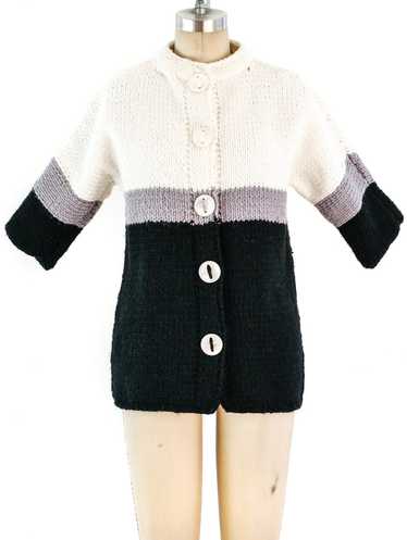 1960s Colorblock Knit Sweater - image 1