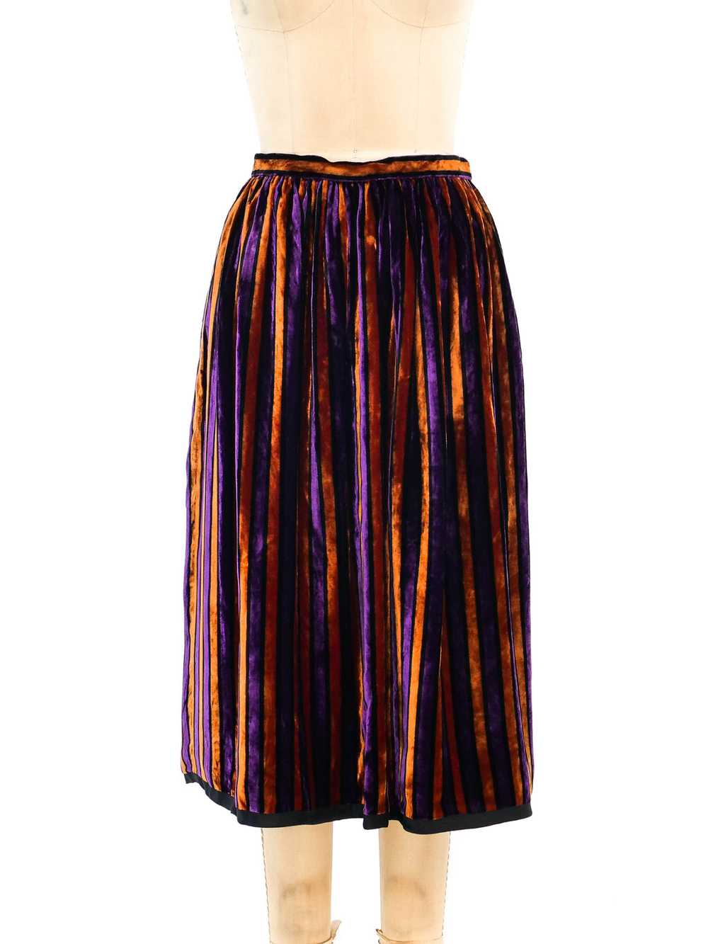 Givenchy Striped Velvet Skirt - image 1