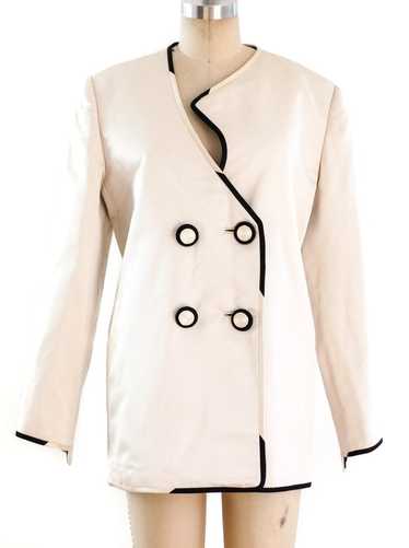 Geoffrey Beene Ivory Satin Evening Jacket