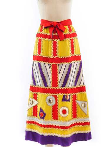 Malcolm Starr Embellished Patchwork Skirt