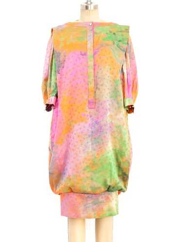 Ungaro Neon Silk Bubble Dress