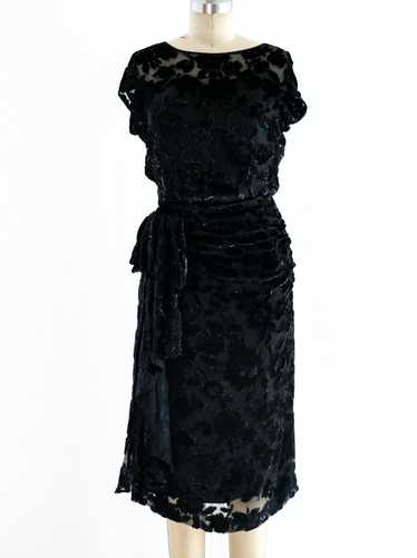 Vicky Tiel Devore Velvet Dress