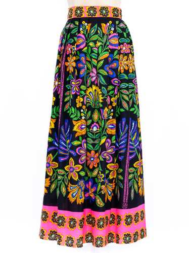 Psychedelic Floral Printed Skirt