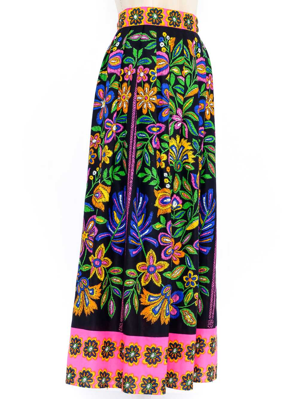 Psychedelic Floral Printed Skirt - image 3