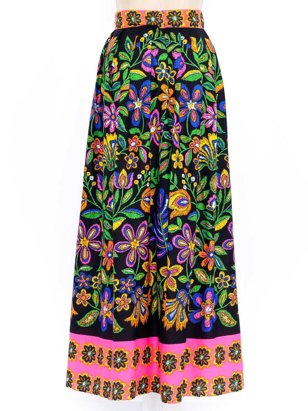 Psychedelic Floral Printed Skirt - image 5
