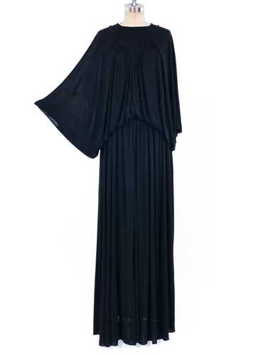 Embellished Batwing Sleeve Jersey Dress