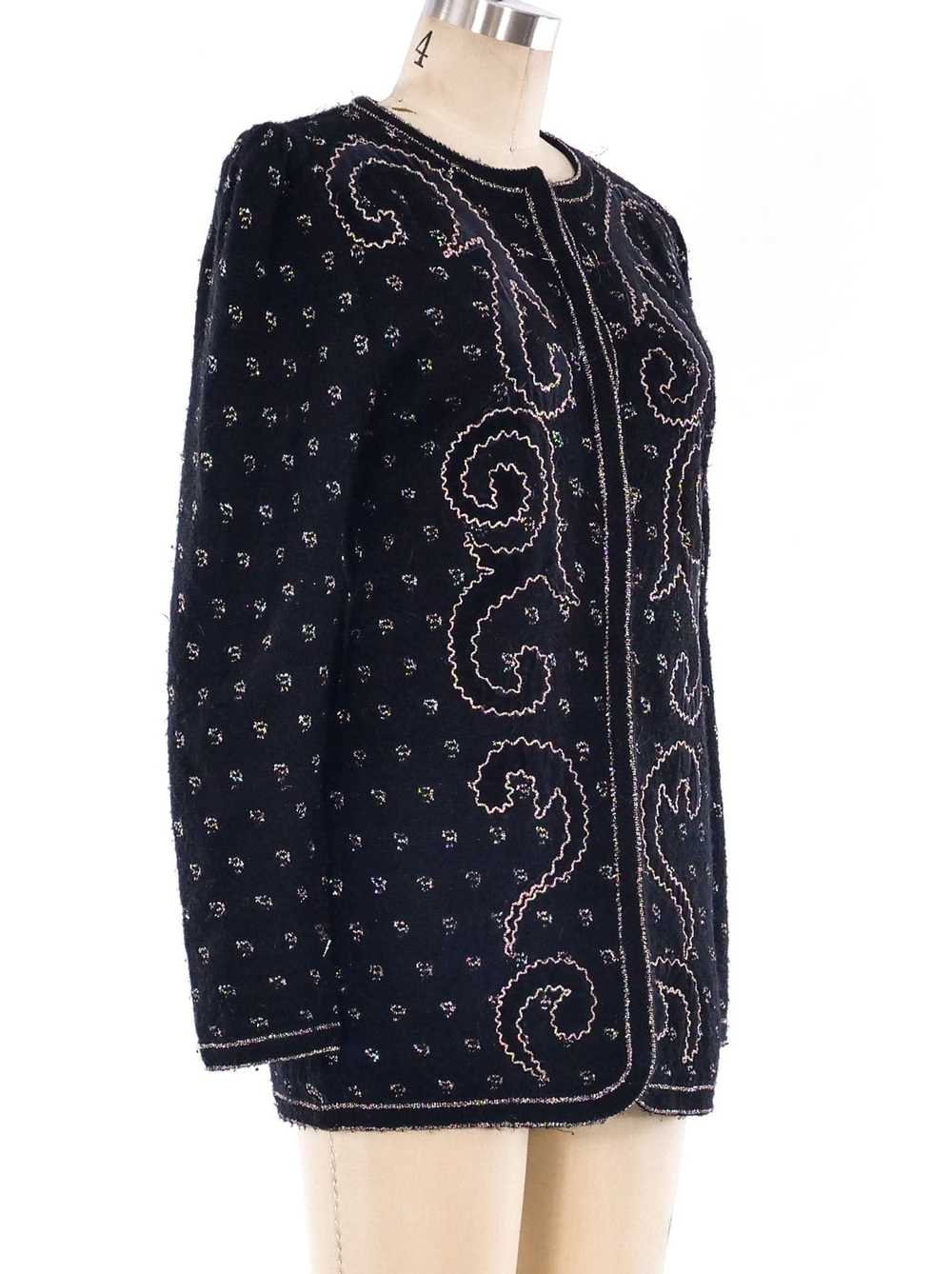 Yves Saint Laurent Lurex Knit Cardigan - image 3