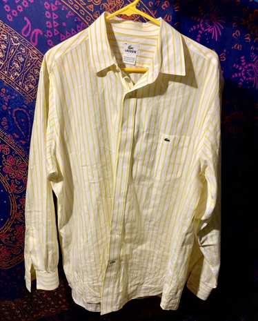 Lacoste Yellow striped Lacoste button up