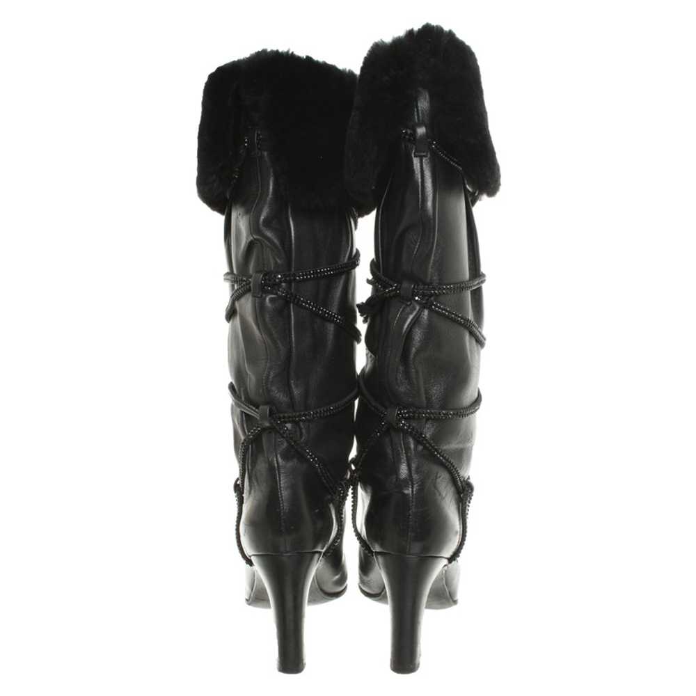 Daniel Swarovski Boots Leather in Black - image 3