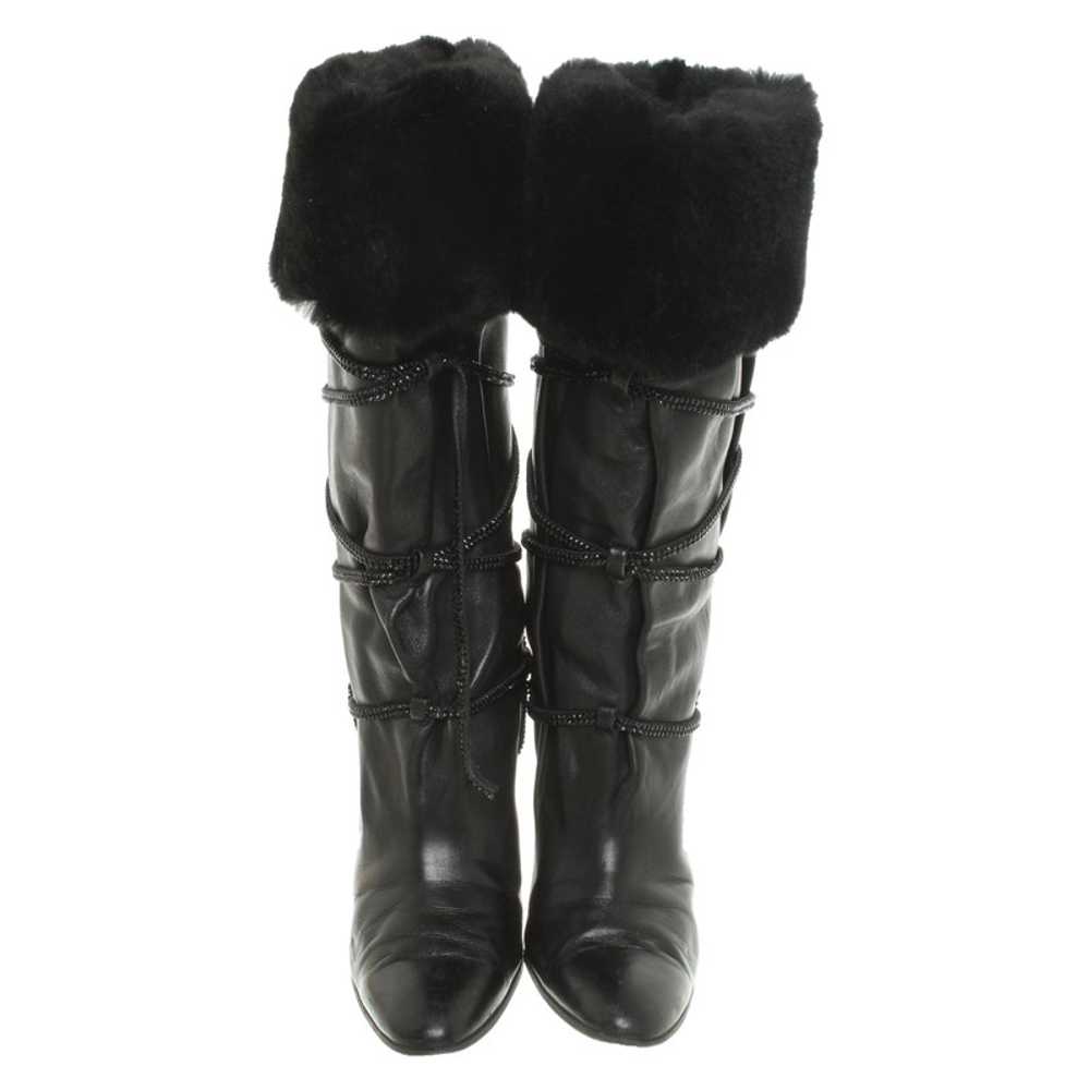 Daniel Swarovski Boots Leather in Black - image 4