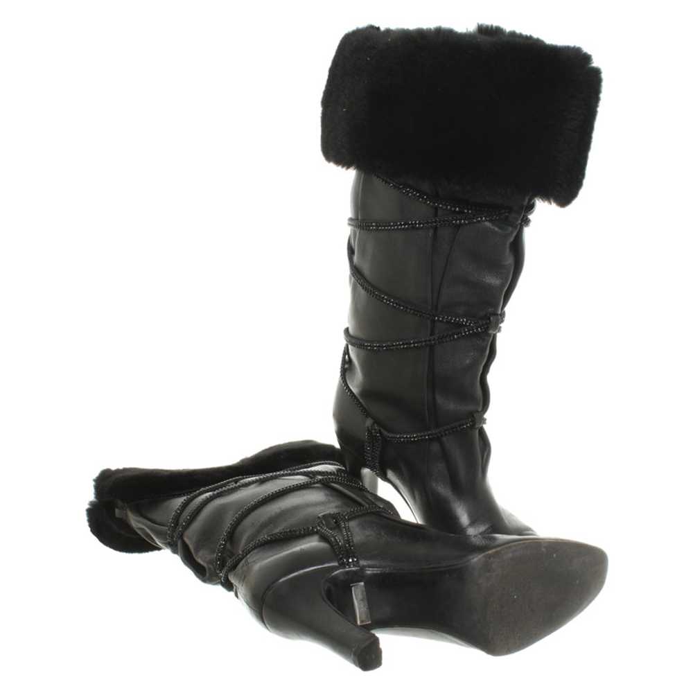 Daniel Swarovski Boots Leather in Black - image 5