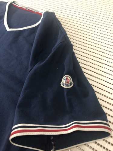 Moncler × Streetwear Moncler Vee Neck Navy Blue T… - image 1