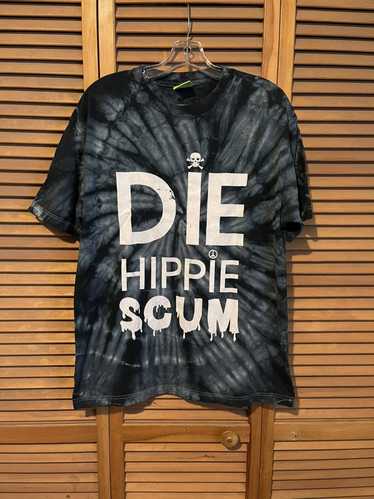 Huf × Vintage Black Tie Dye “Die Hippie Scum” T-sh