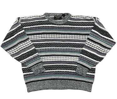 80s 90s Striped Sweater, Karen Scott Sport Sweater, Bright Striped Sweater,  Rainbow Stripe Sweater, Acrylic Wool Blend, M 