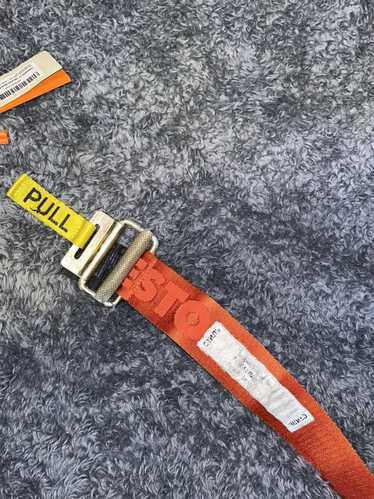 Heron Preston Jacquard Tape belt dark orange