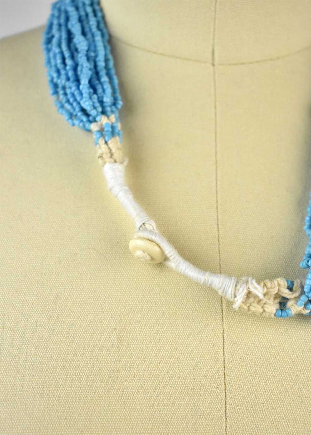 Seed Bead Multi-strand Turquoise Necklace - image 3