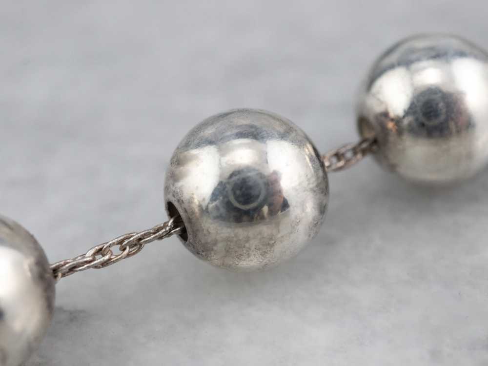 Sterling Silver Beaded Ball Necklace - image 3