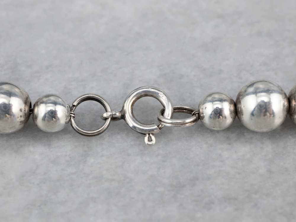 Sterling Silver Beaded Ball Necklace - image 6