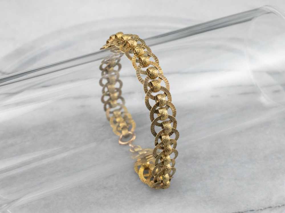 Victorian Gold Textured Chain Link Bracelet - image 10