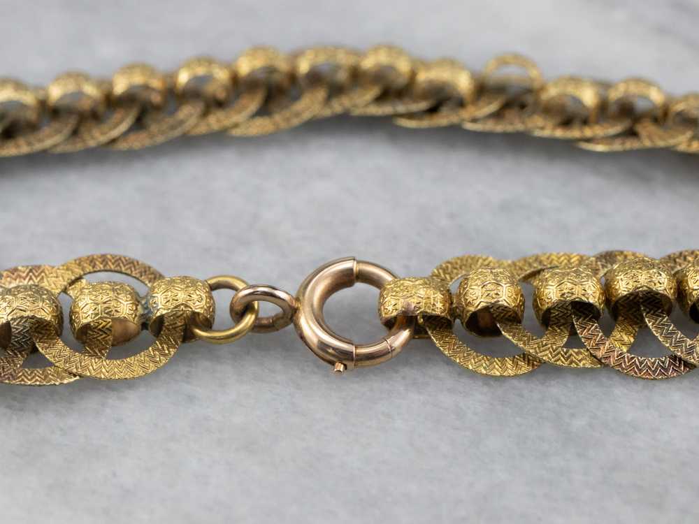 Victorian Gold Textured Chain Link Bracelet - image 4