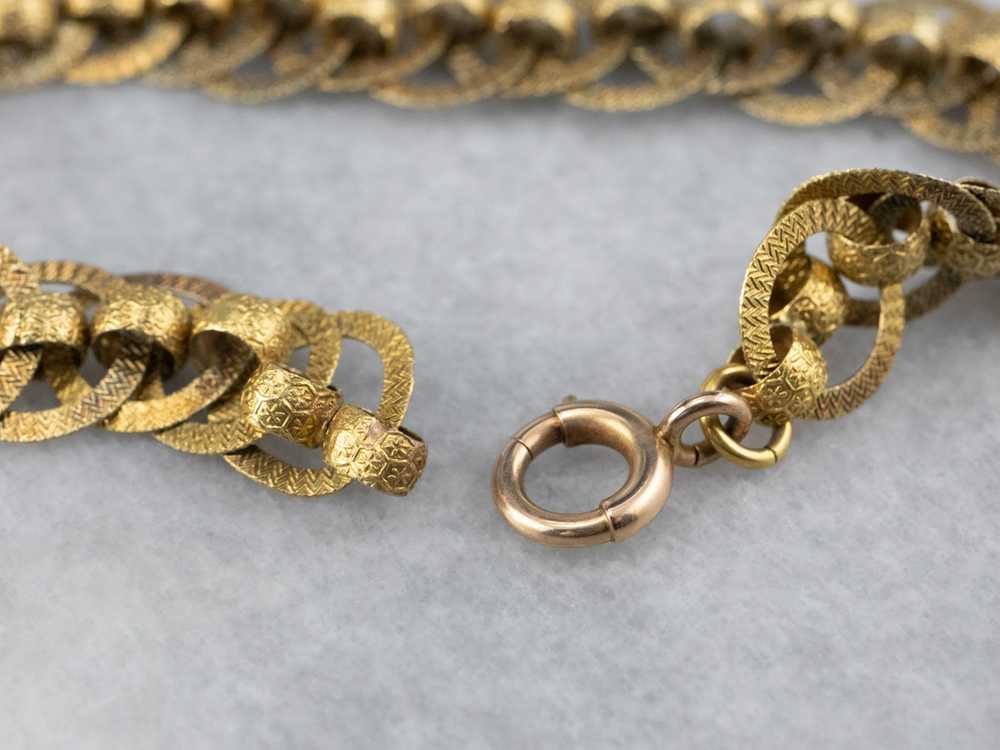 Victorian Gold Textured Chain Link Bracelet - image 5