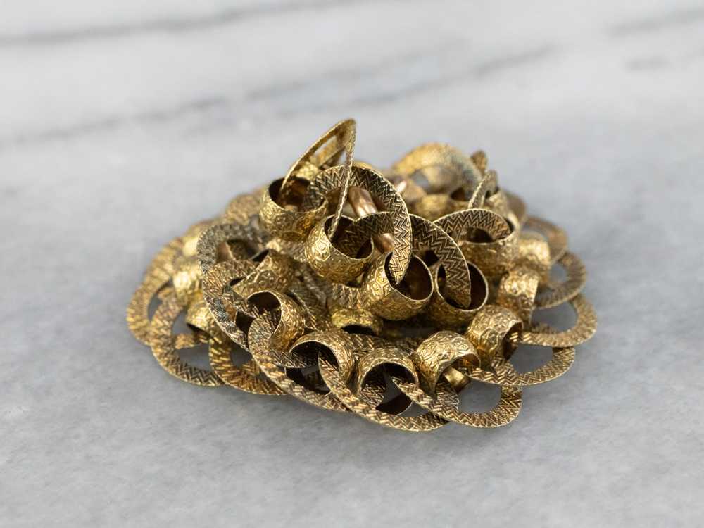 Victorian Gold Textured Chain Link Bracelet - image 8