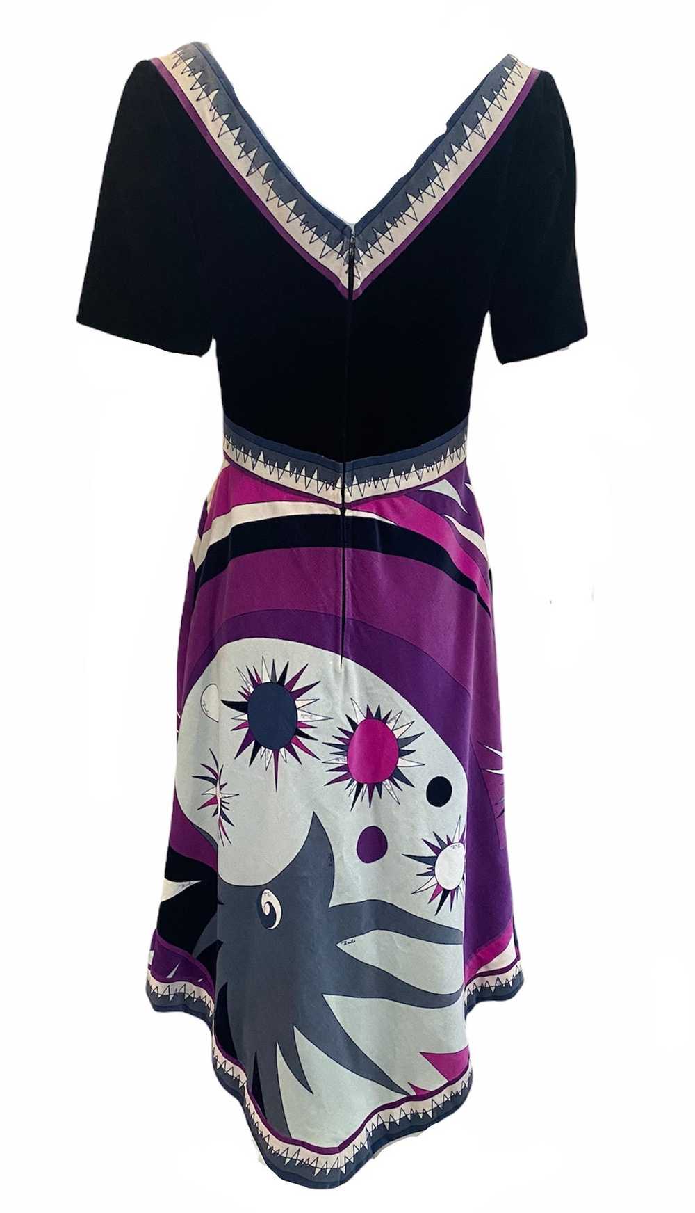 Emilio Pucci 60s Atomic Op Art Print Velvet Dress - image 2